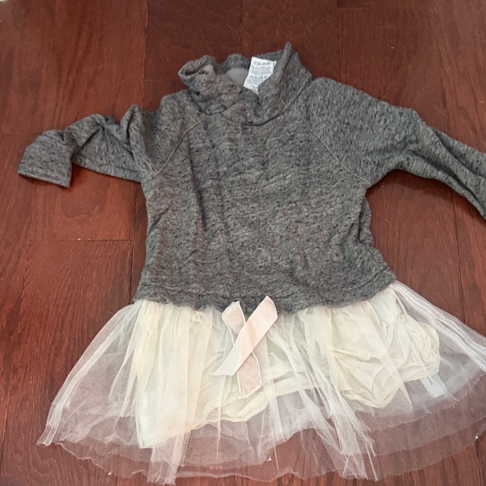 Crewcuts Gray and Cream Kids Dress